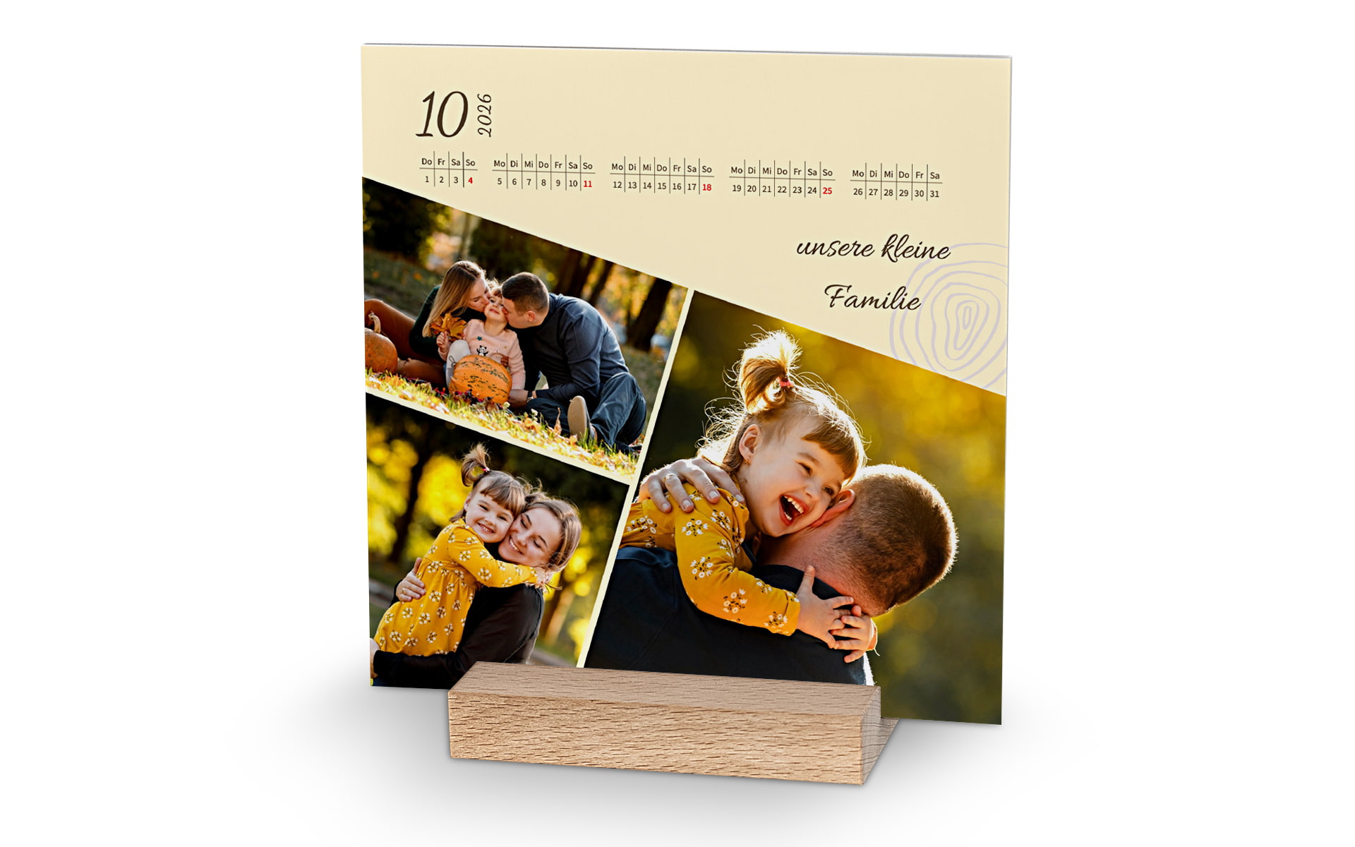 Quadratischen Stehkalender mit Holzblock selbst gestalten und bestellen Quadratischen Stehkalender mit Holzblock selbst gestalten und bestellen